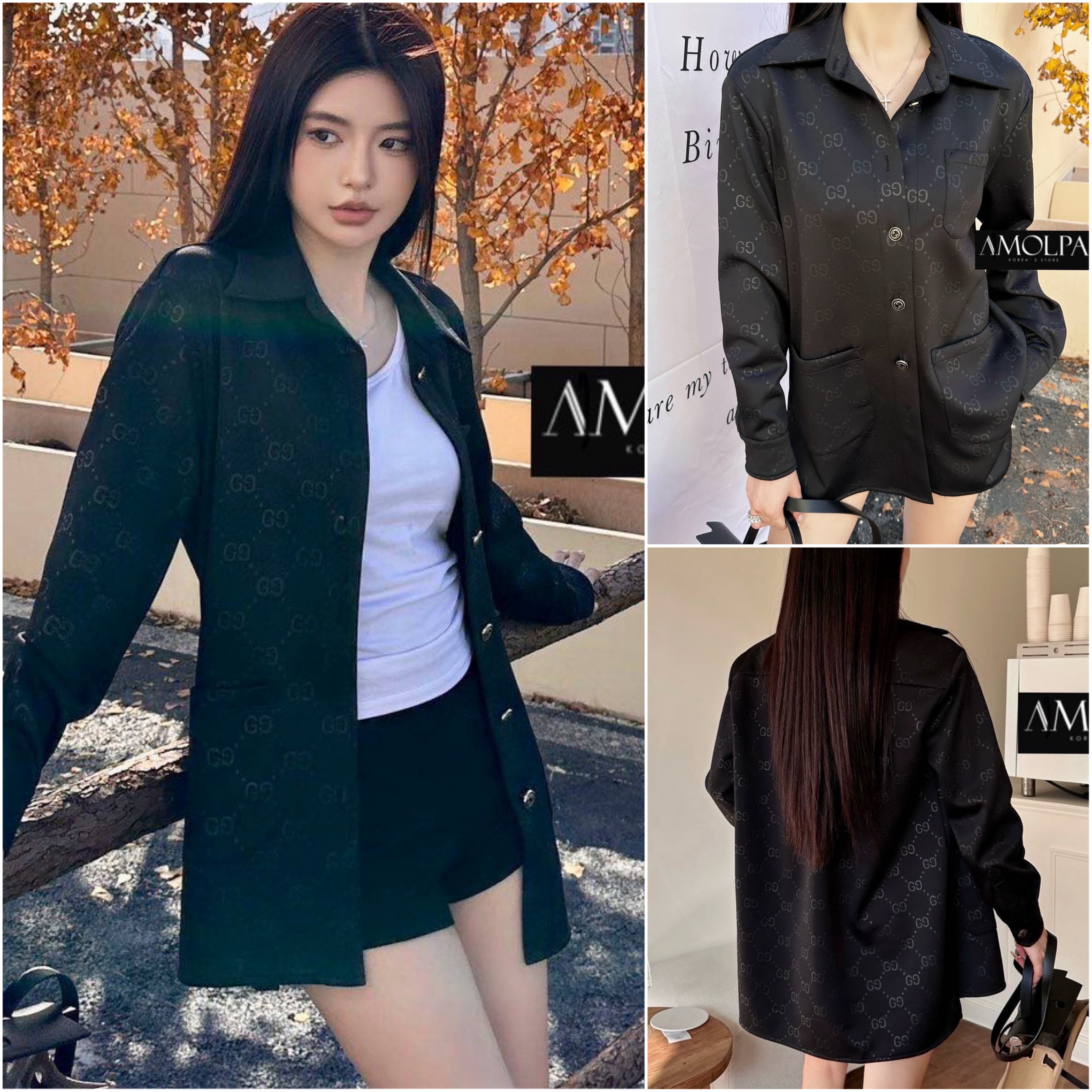 เสื้อเชิ้ต GG 3D งาน hiend ปั้มลาย GG ผ้าอย่างดี งานสวยยม๊ากก ลายใหม่ งานน่ารักมาก ผ้าใส่สบายมากกกก ห้ามพลาด ใส่สบายสุดๆ ใส่สบาย : สินค้าคุณภาพ (พร้อมส่ง)