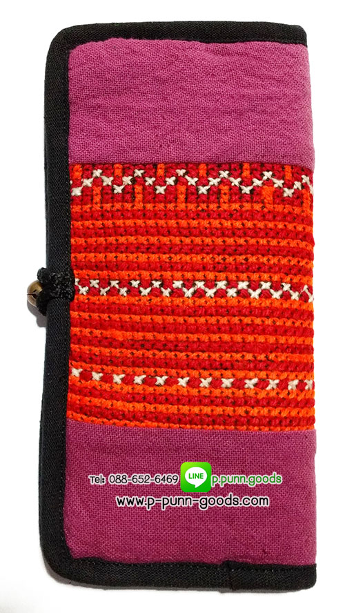 กระเป๋าสตางค์ผ้าชาวเขา กระเป๋าใบยาว