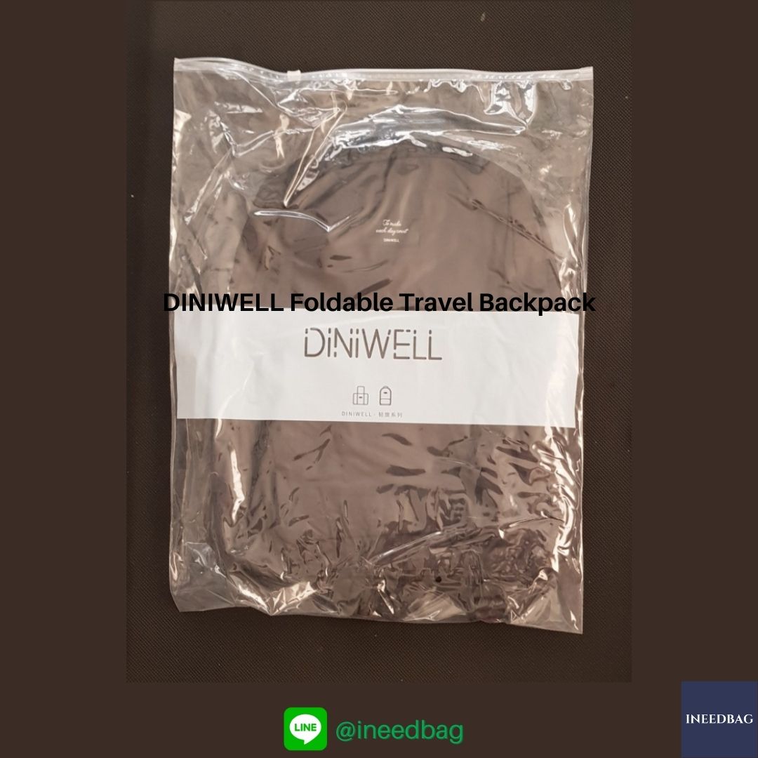 DINIWELL กระเป๋าเป้พับได้ กระเป๋าพับได้ กันน้ำ น้ำหนักเบา ใช้ได้ทุกโอกาส มี 4 สีให้เลือก (DINIWELL Foldable Travel Backpack Unisex Lightweight Portable School Backpack Laptop Bag Casual Water Resistant)