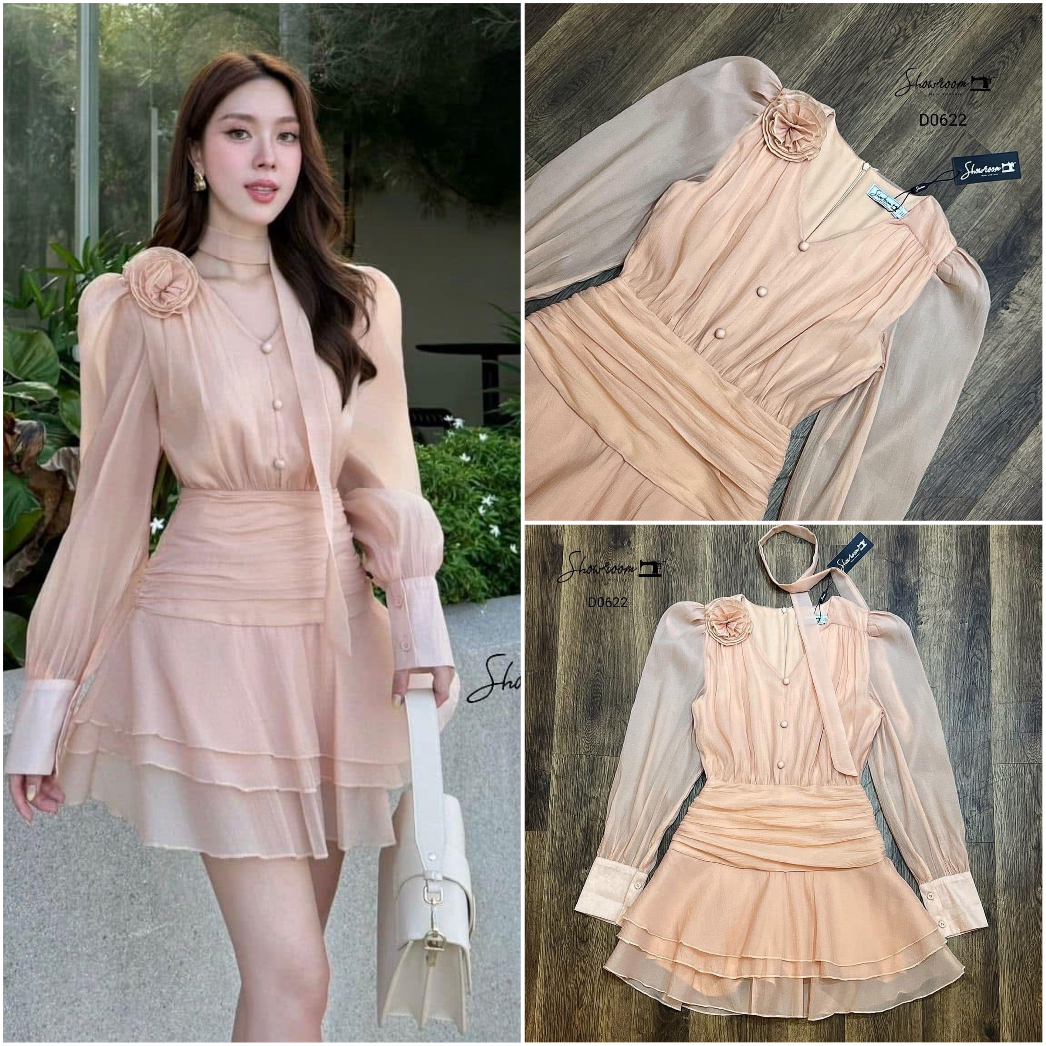 เดรสสไตล์ลูกคุณ มาพร้อมดอกไม้และโชคเกอร์อีก1เส้น ดีไซน์สวย มาในโทนสีชานม ใช้ผ้าอย่างดีในการตัดเย็บ บุซับ ช่วงกระโปรงซับในเป็นกางเกงนะคะ ใส่สบาย : สินค้าคุณภาพ (พร้อมส่ง)