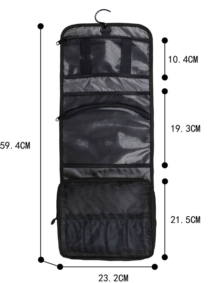 Bagsmart กระเป๋าใส่อุปกรณ์อาบน้ำ คุณภาพสูง ใส่อุปกรณ์อาบน้ำ แขวนได้ สำหรับเดินทาง ท่องเที่ยว (Black)