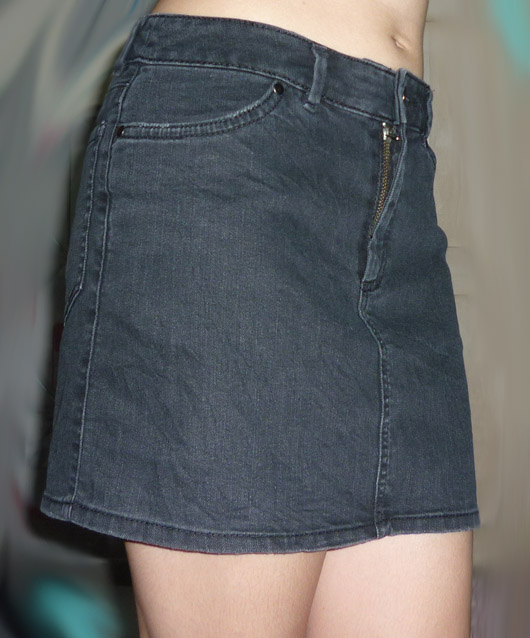 #1กระโปรงยีนส์แบรนด์ดัง H&M สีดำเรียบๆ 28.5-33-13