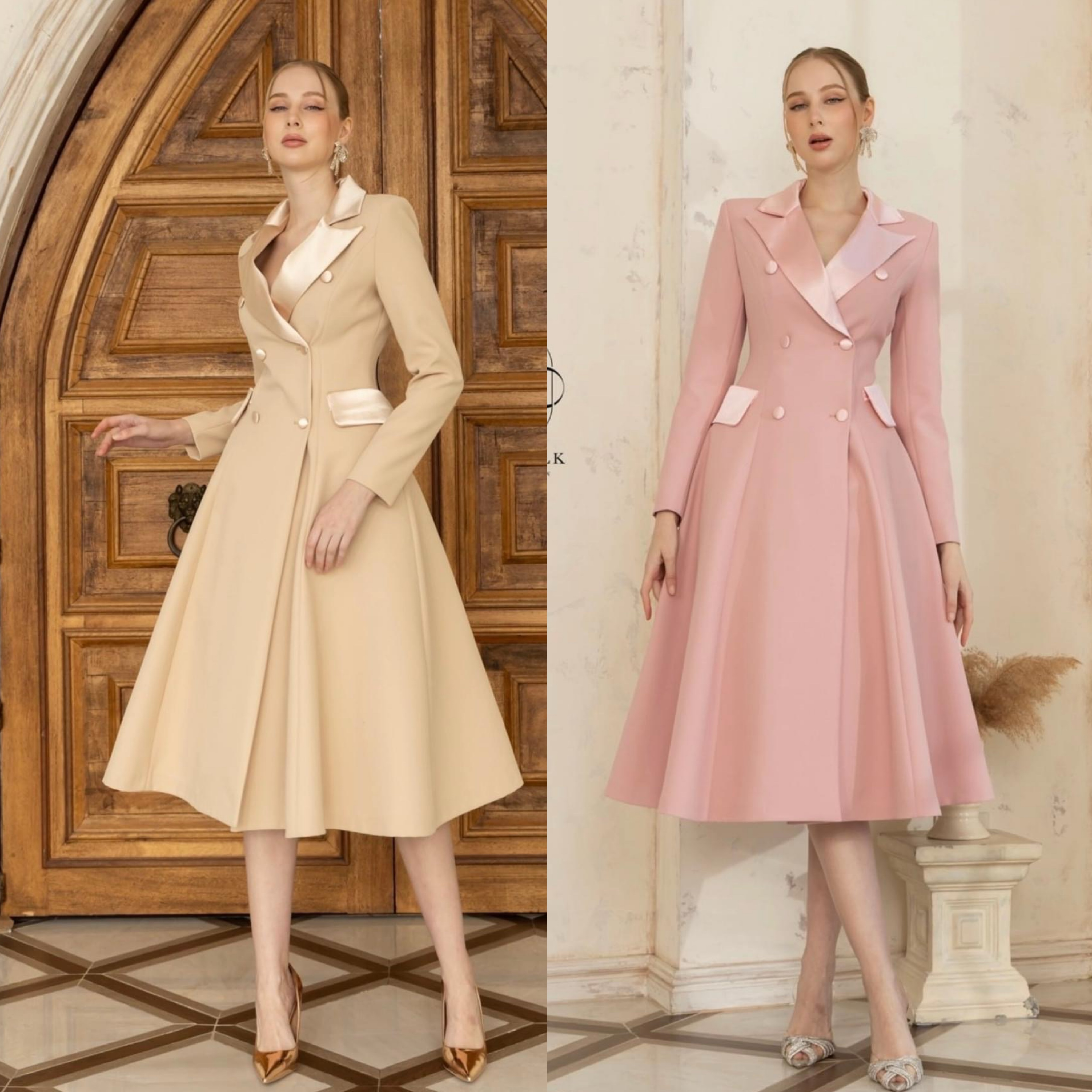 เดรสปกเลื่อมกระโปรงบาน+กระโปรงสุ่ม งาน ผ้าเนื้อดี ผ้าสวยสุดๆ : สินค้าคุณภาพ (พร้อมส่ง)