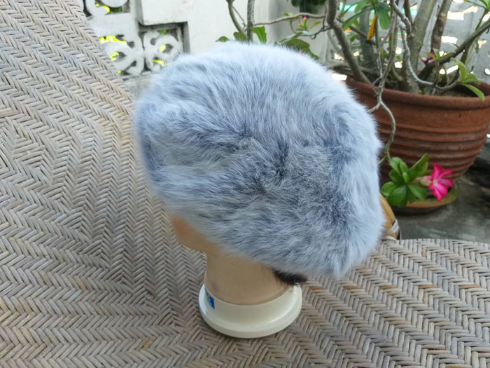 หมวกเบเร่ต์ขนกระต่ายแท้ ขนสองสีสวยมากก หนานุ่มอุ่นถึงติดลบ