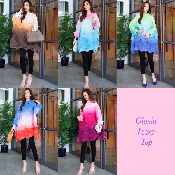 เสื้อตัวยาวอัดพลีททรงเก๋ รุ่นแขนยาว งานสวย เทียบงานแบรนด์ 👍🏻 รุ่นใหม่ล่าสุด งานเนี๊ยบ : สินค้าคุณภาพ (พร้อมส่ง)