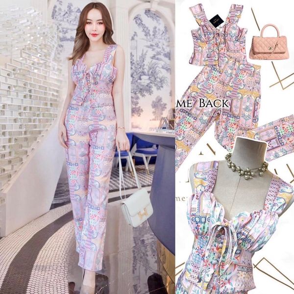 เซทเสื้อมาพร้อมกางเกงขายาว งานผ้าสวยมาก ลายสวยมาก ตัวเสื้อเป็น กระดุมหน้าแต่งด้วยโบว์น่ารักมาก สินค้าคุณภาพ (พร้อมส่ง)