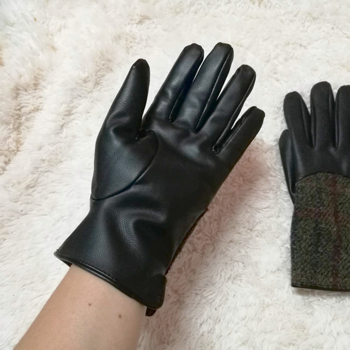 ถุงมือหนัง ขนสัตว์ HARRIS TWEED ติดลบ (ของใหม่)