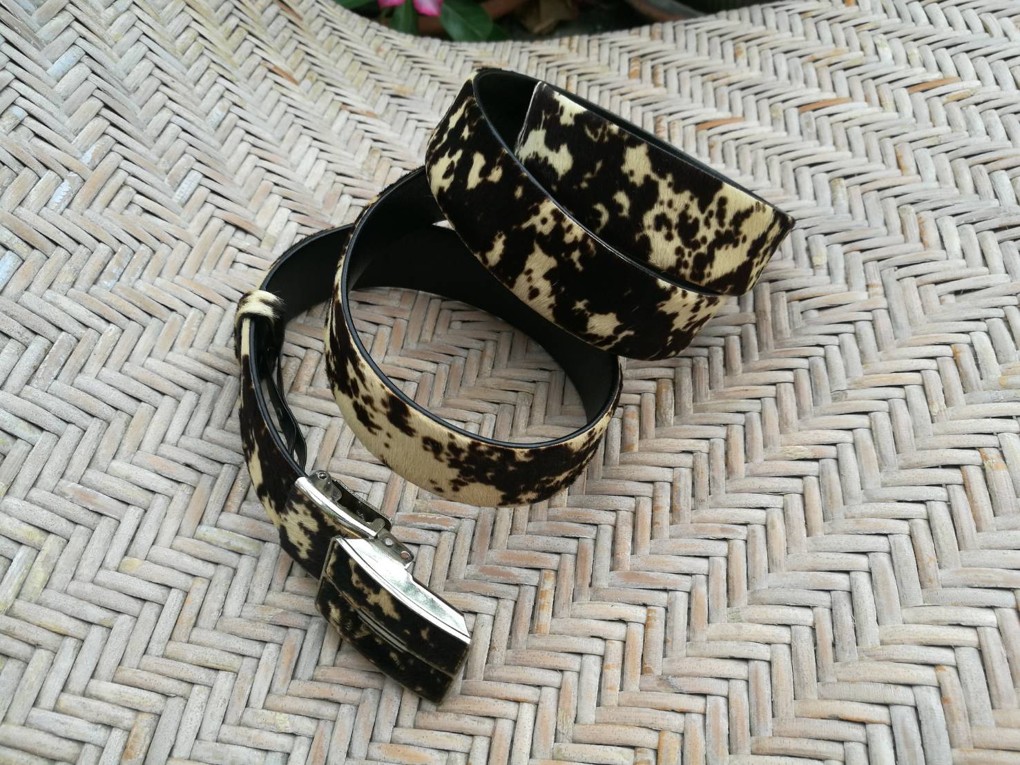 เข็มขัดชาย ขนวัวแท้ สวยมากๆ (ของใหม่)