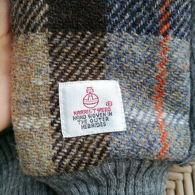 ถุงมือชาย HARRIS TWEED ถุงมือครึ่งท่อน (ของใหม่)