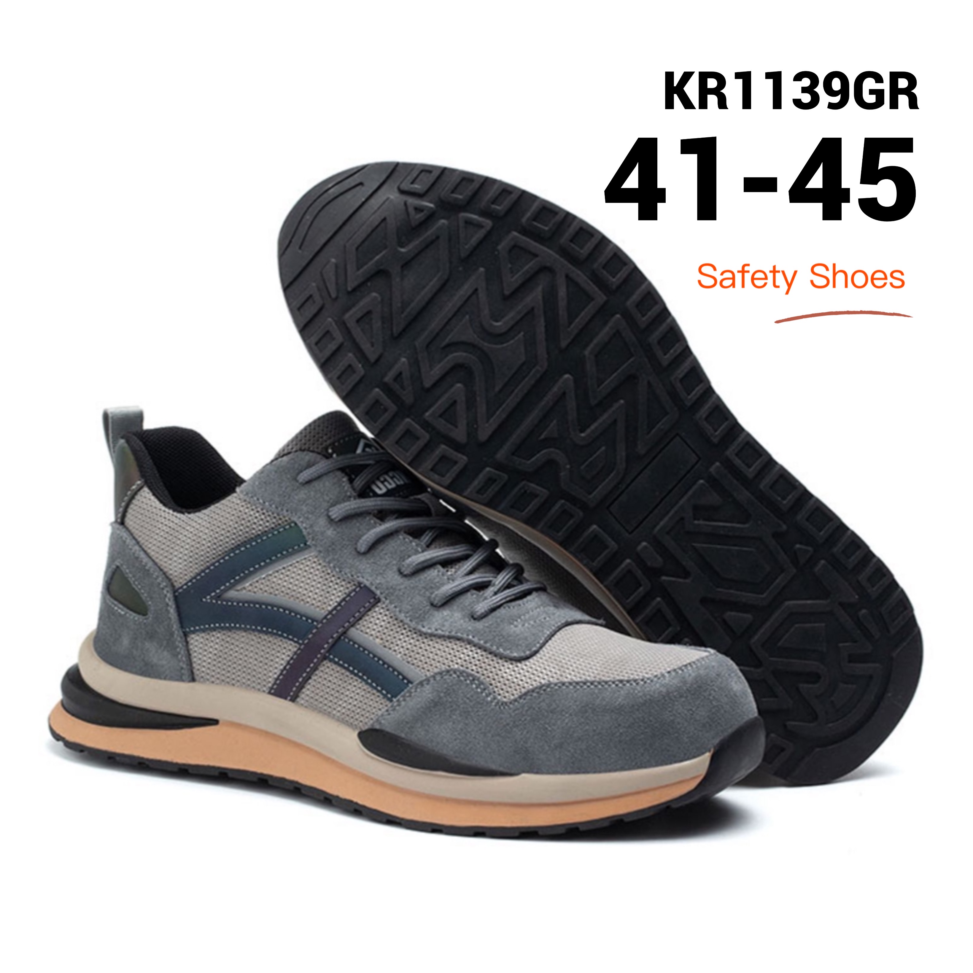 รองเท้าเซฟตี้แฟชั่น 37-45 Safety Composite Toe รองเท้าเซฟตี้ ผ้าใบเซฟตี้ KR1139
