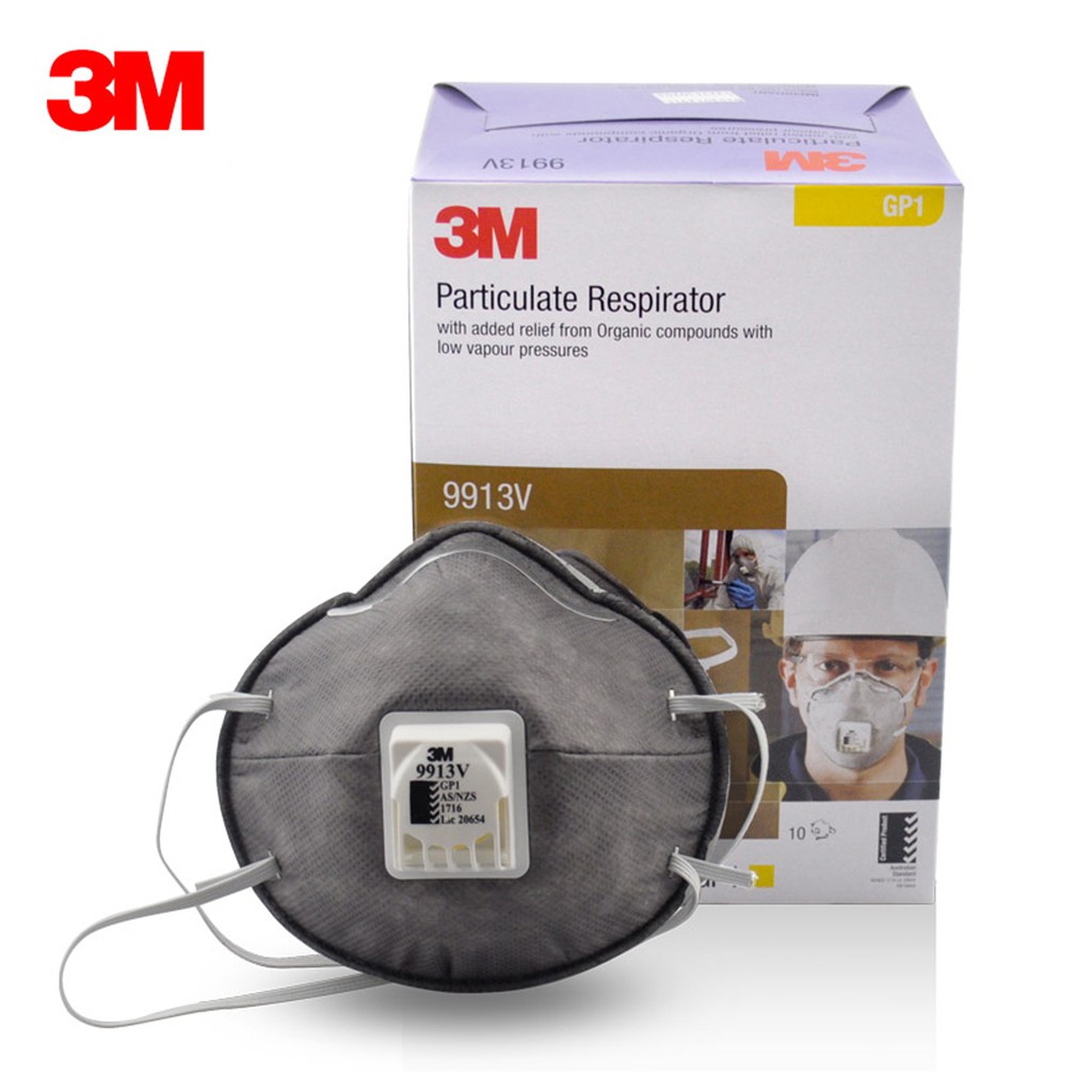 3M รุ่น 9913V (P1) หน้ากากป้องกันไอระเหยสารเคมีพร้อมวาล์ว,สายคล้องหัว