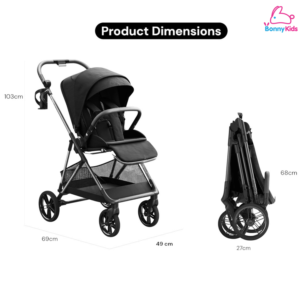 BRONCO (บรอนโก) SOPRAZII รถเข็นเด็กคาร์บอนไฟเบอร์ เข็นได้ 2 ทิศทาง รับน้ำหนักได้สูงสุด 35 KG