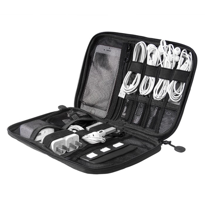 ฺBagsmart กระเป๋าจัดระเบียบอิเล็กทรอนิกส์ กระเป๋าใส่สายชาร์จ กระเป๋าใส่ฮาร์ดดิสก์ กระเป๋าใส่อุปกรณ์ไอที มีช่องใส่ SIM, SD CARD (Lake Blue)