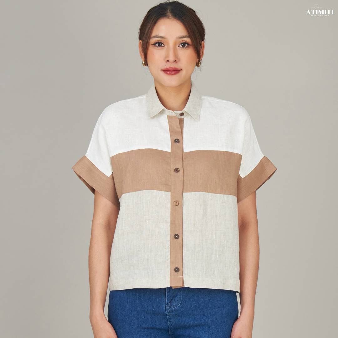 เสื้อปกแขนสั้น ลินินแท้ 100% ใส่สบาย : สินค้าคุณภาพ (พร้อมส่ง)