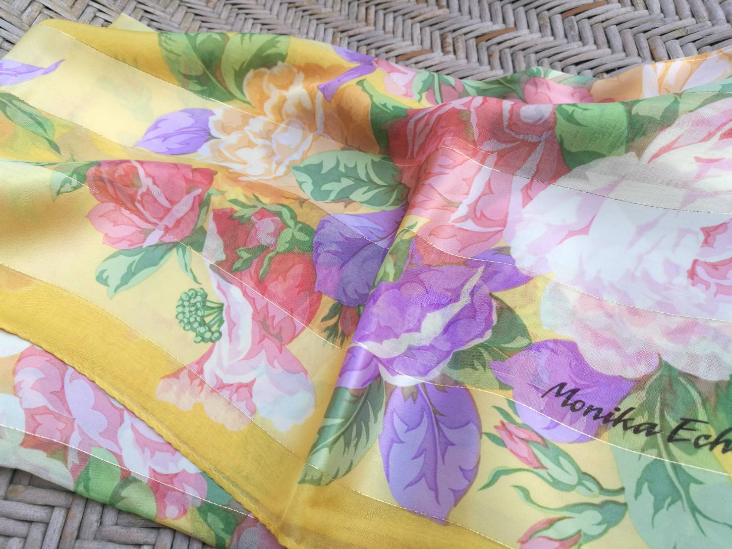 ผ้าคลุมไหล่ ผ้าผูกคอ Monika Echerpe 100% Silk