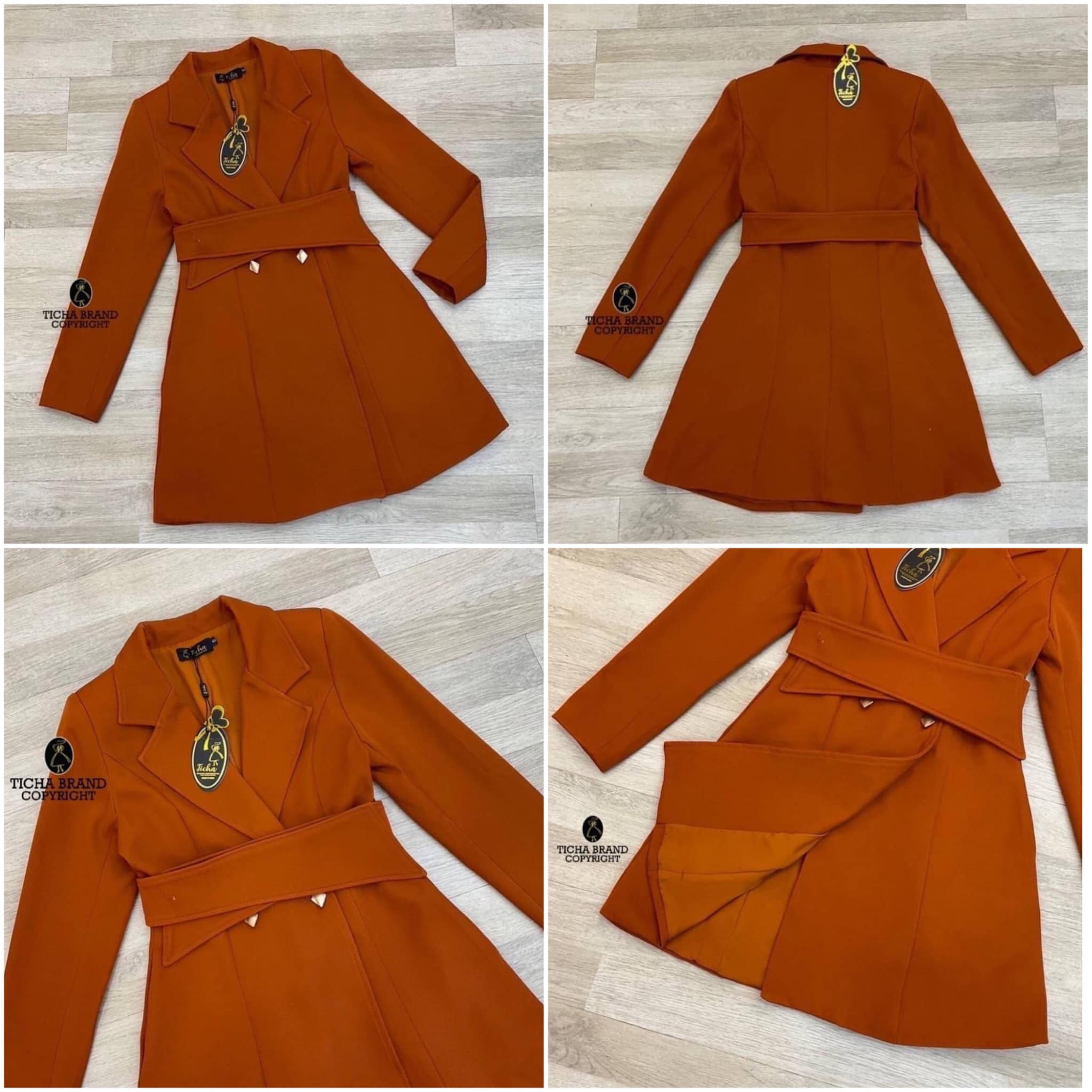 รุ่นนี้มีไซส์ใหญ๋ เดรสสูทคอปกแขนยาว ไหล่เย็บ เสริมฟองน้ำ สีส้มอิฐมีกระดุมหน้าด้านหน้า ใช้งานได้จริง สินค้าคุณภาพ (พร้อมส่ง)