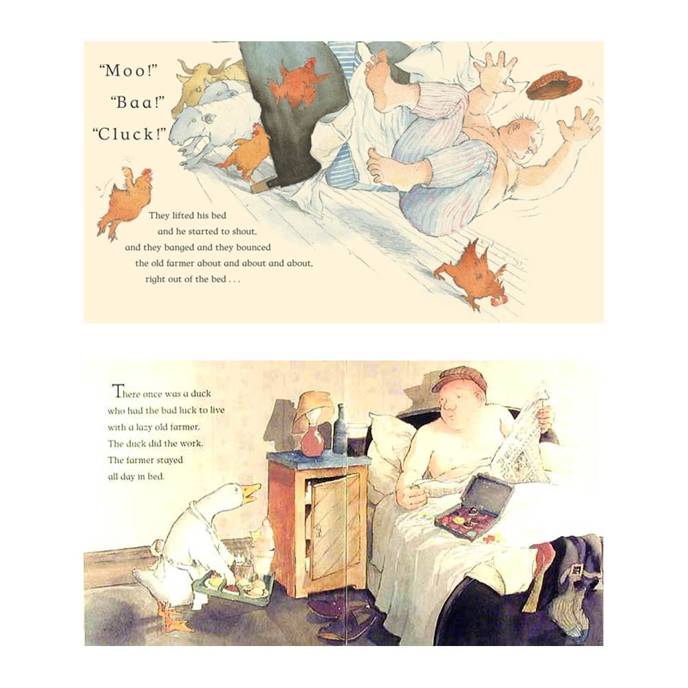 4 Farmyard Friends Picture Books from Walker : Farmer Duck + Floss + I love animals + The Farmer's Away BAA Neigh : เซตนิทานก่อนนอน ชีวิตในฟาร์ม 4 เล่ม : Martin Waddell, Helen Oxenbury, Kim Lewis