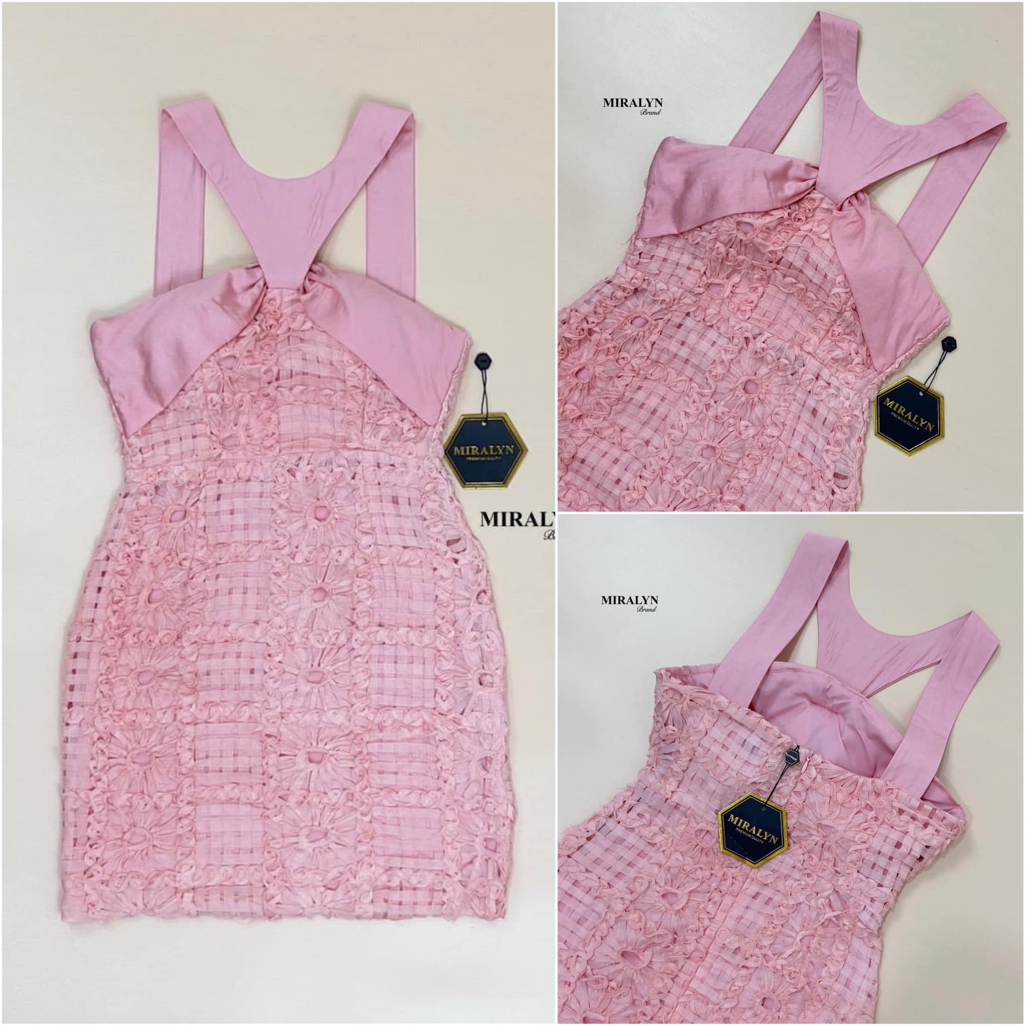 เดรสผ้าลูกไม้ลายสุดฮิตงานแขนกุด แต่ง สินค้าคุณภาพ (พร้อมส่ง)