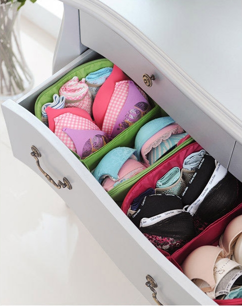 กระเป๋าใส่ชุดชั้นใน กางเกงชั้นใน ขนาดใหญ่พิเศษ แบ่งช่องสองด้าน ใส่ได้หลายตัว มี 4 สี 4 ลาย