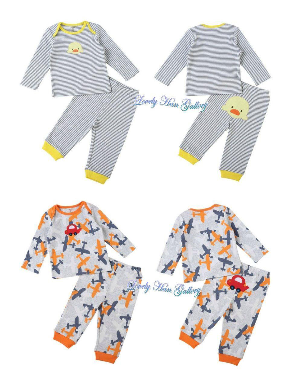 [แพค 2 ชุด] ชุดเสื้อแขนยาว+กางเกงขายาว สำหรับเด็กชาย Size 3 เดือน, 24 เดือน