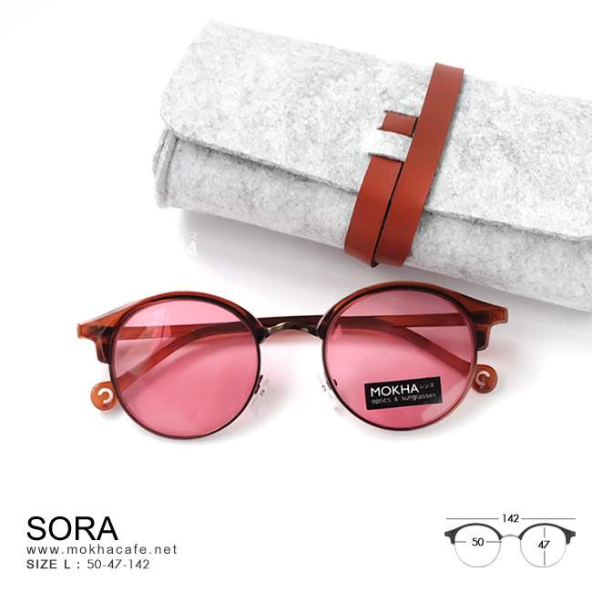[pre-order] แว่นกันแดด SORA แว่นตาวินเทจ กรอบโลหะ กว้าง142 มม. H47