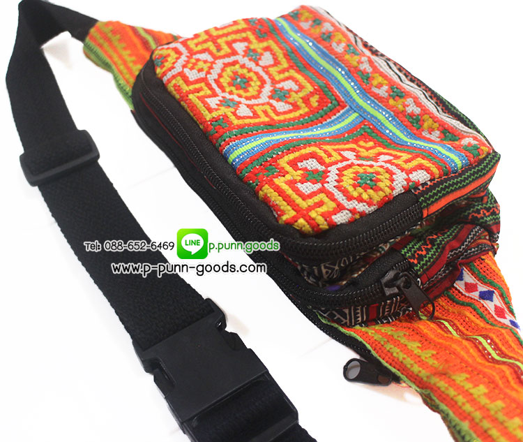 กระเป๋าคาดเอวชาวเขา (งานผ้าเก่า)