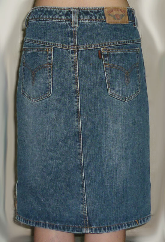 กระโปรงยีนส์ยาวระดับเข่า สวยน่าใส่ 30.5-38-20