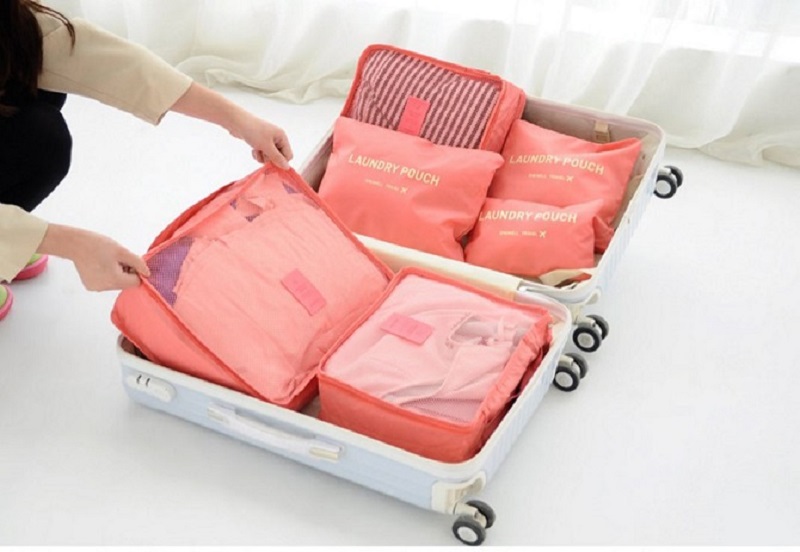 Diniwell Travel Receive Bag กระเป๋าจัดระเบียบเดินทาง 6 ใบ แบ่งใส่เสื้อผ้า กางเกง ชุดชั้นใน กางเกงใน อุปกรณ์ไอที ผลิตจากวัสดุกันน้ำคุณภาพดี มี 9 สีให้เลือก