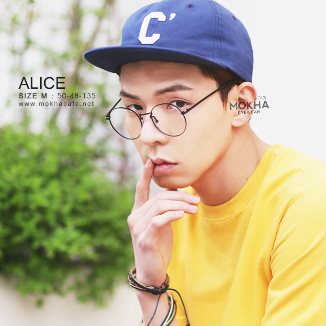 [pre-order] แว่นกันแดด ALICE - black กรอบโลหะทรงกลม กว้าง 135 มม.(sizeM)