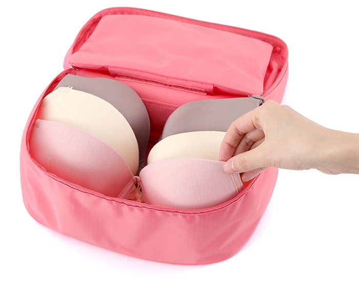 กระเป๋าใส่ชุดชั้นใน และกางเกงชั้นในพกพาสะดวก ผลิตจากไนล่อนกันน้ำ (มี 8 สีให้เลือก)