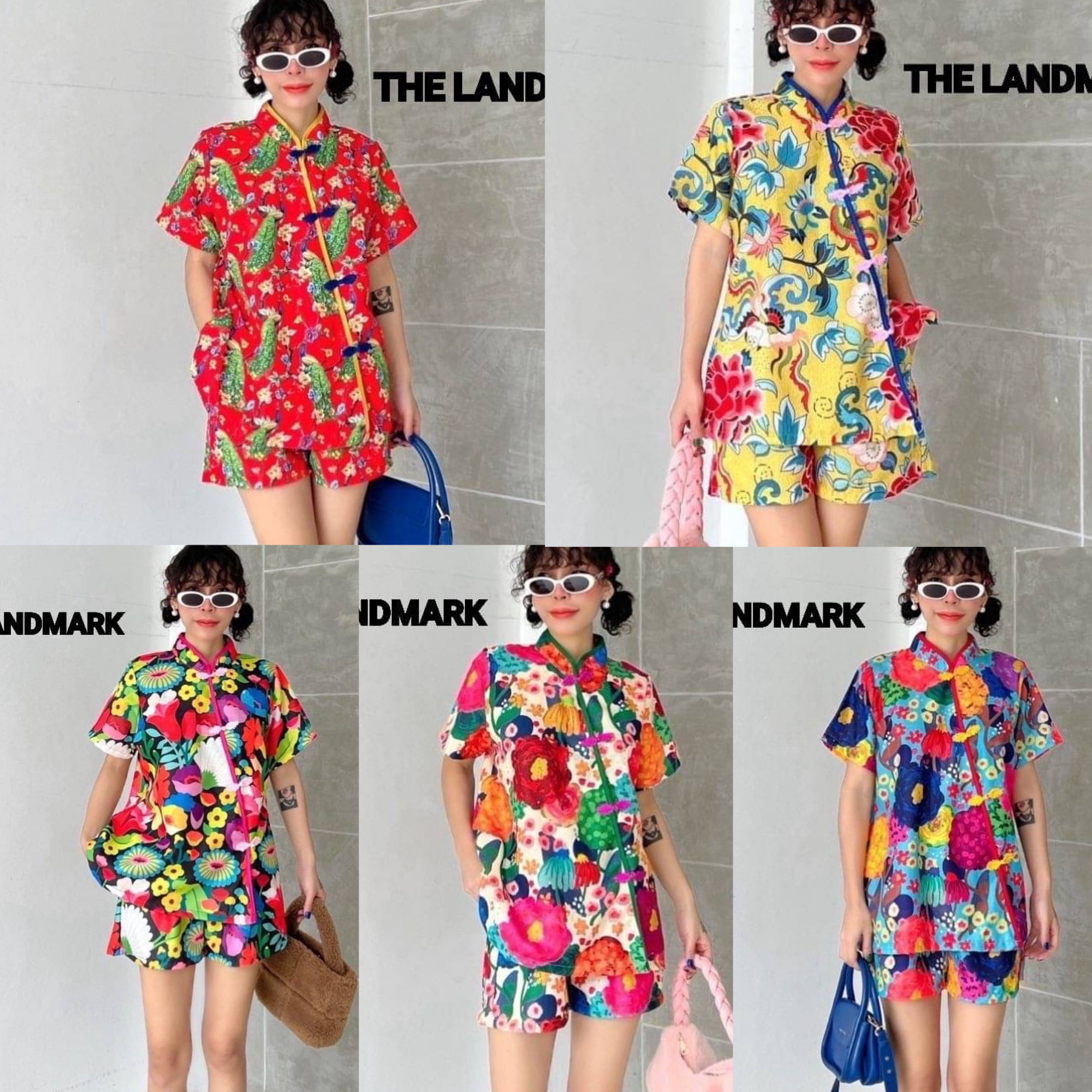 ชุดกี่เพ้า ชุดเซ็ทผ้าคอลตอลลินินอินเดีย ดีไซน์คอจีนป้ายข้าง กระดุมผ้า กุ๊นขอบ กางเกงเอวสม็อค มีกระเป๋าล้วง . สินค้าคุณภาพ (พร้อมส่ง)