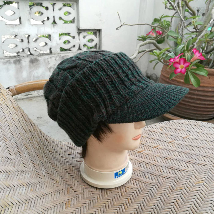 หมวกแก๊บไหมพรม สวยมากใบนี้ ไหมพรมหนาใส่อุ่น
