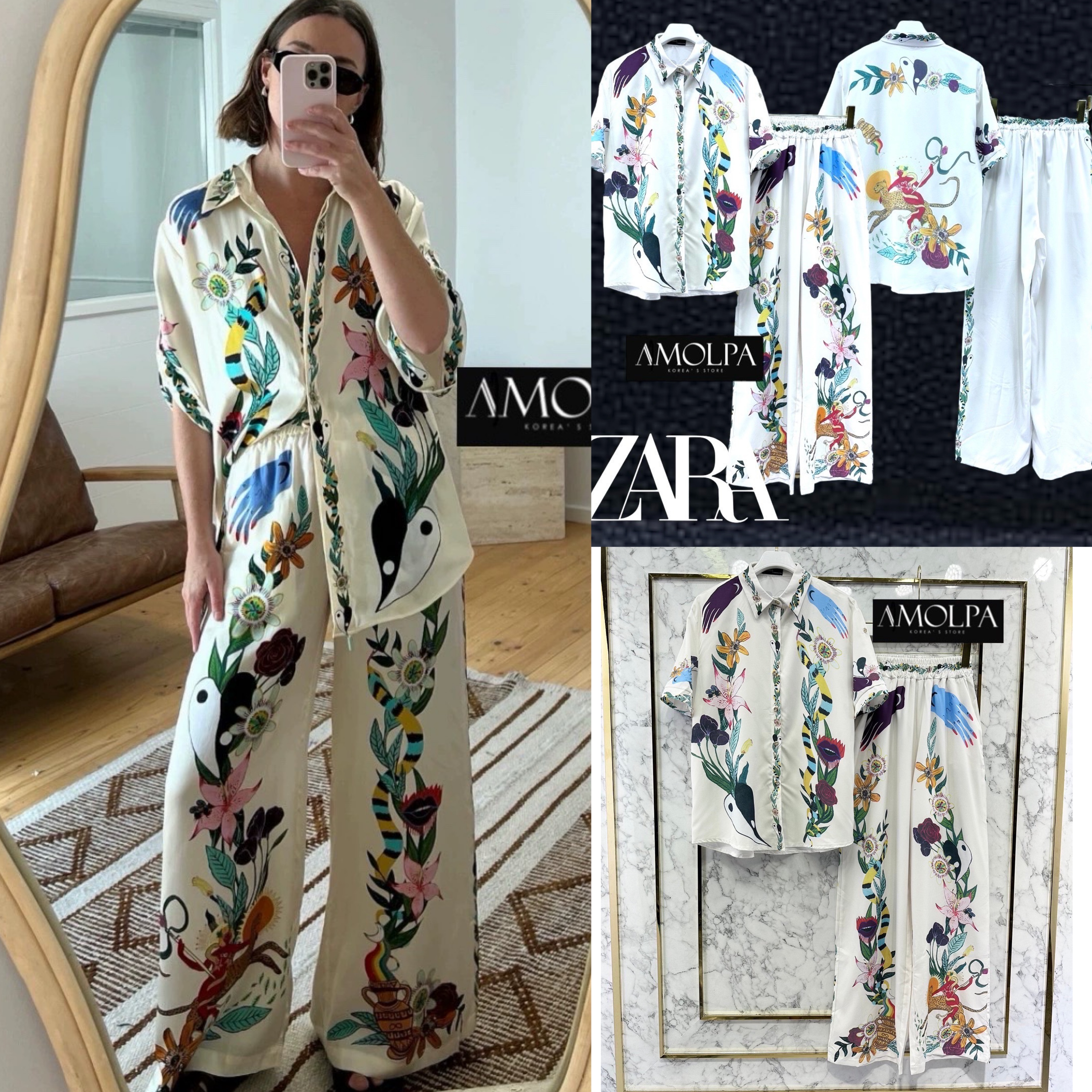 SET PAJAMAS ZARA งานใหม่ ตัวเสื้อเป็นเชิ้ต ZARA เด่นเป็นสง่า มาพร้อม กางเกงขายาว ใส่เข้ากันลงตัว สินค้าคุณภาพ (พร้อมส่ง)