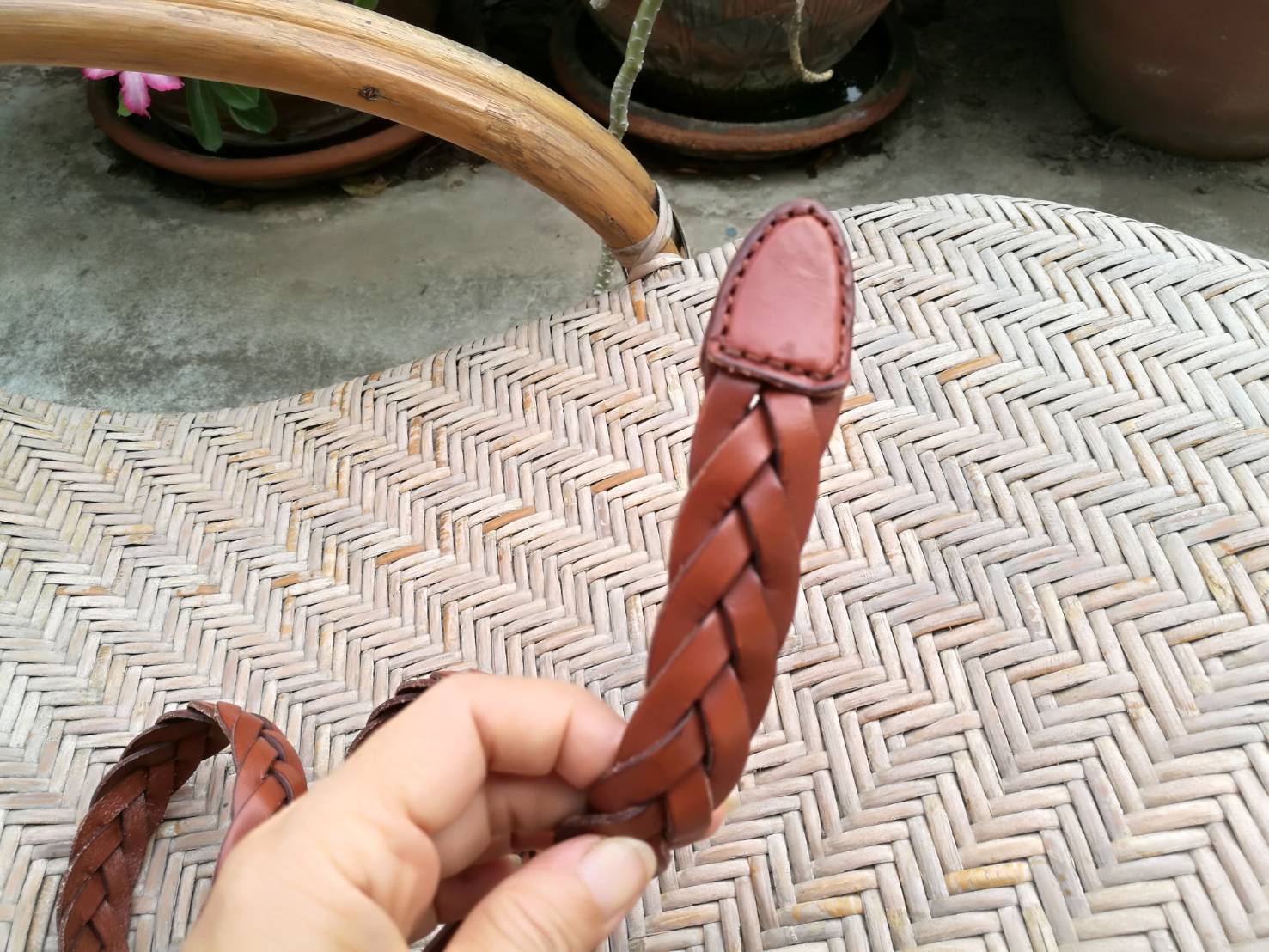 เข็มขัดหนังแท้สานขัด หัวทอง สวยๆๆๆๆ