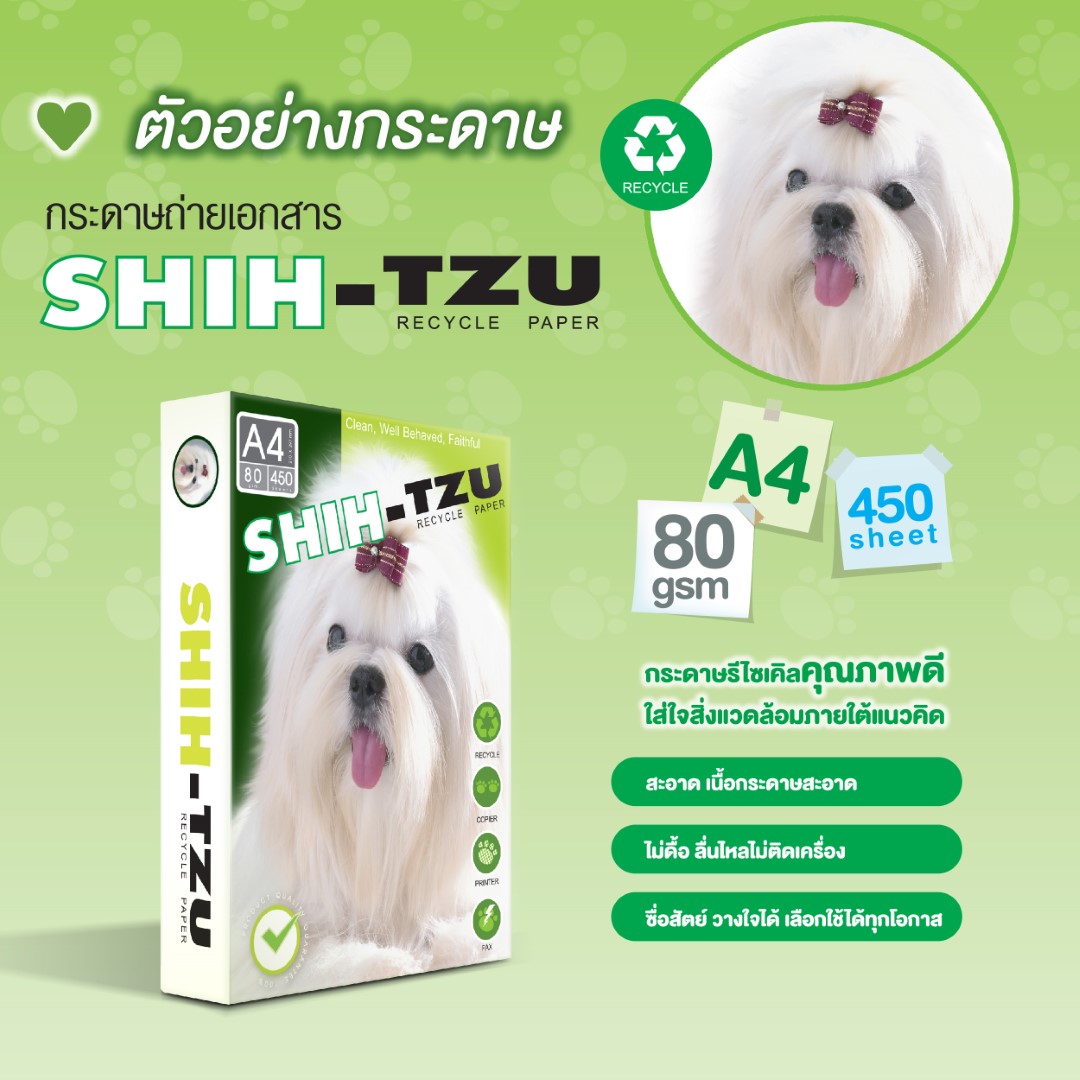 กระดาษ Shih-Tzu A4 80 แกรม (1 รีม)
