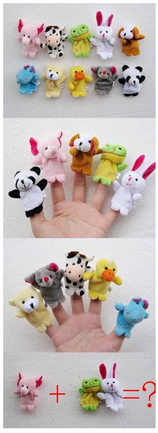 ตุ๊กตานิ้วมือ หุ่นนิ้วมือ ตุ๊กตาสัตว์ Set 10 ตัว NanaBaby