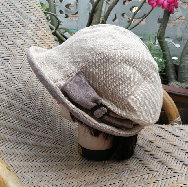 หมวกปีกกว้างผ้าขนสัตว์ สวยมาก ใส่อุ่นกันแดด หรูมาก