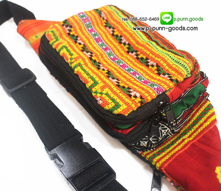 กระเป๋าคาดเอวชาวเขา (งานผ้าเก่า)