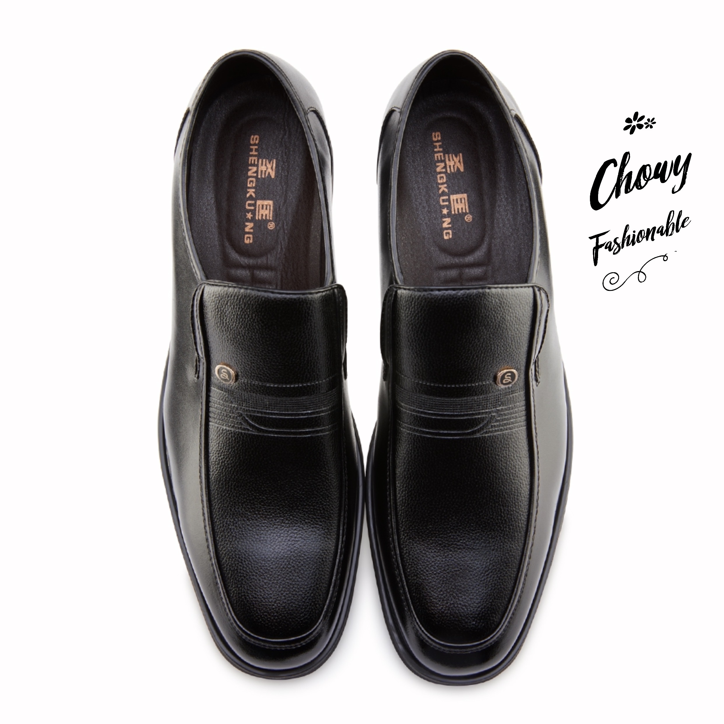 รองเท้าโลฟเฟอร์ผู้ชายไซส์ใหญ่ 46-50 รองเท้าหนังโลฟเฟอร์ เป็นทางการ สีดำ รองเท้าโลฟเฟอร์ผู้ชาย KR0912BL