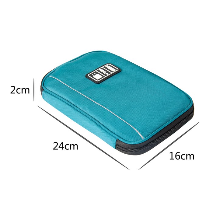 ฺBagsmart กระเป๋าจัดระเบียบอิเล็กทรอนิกส์ กระเป๋าใส่สายชาร์จ กระเป๋าใส่ฮาร์ดดิสก์ กระเป๋าใส่อุปกรณ์ไอที มีช่องใส่ SIM, SD CARD (Lake Blue)