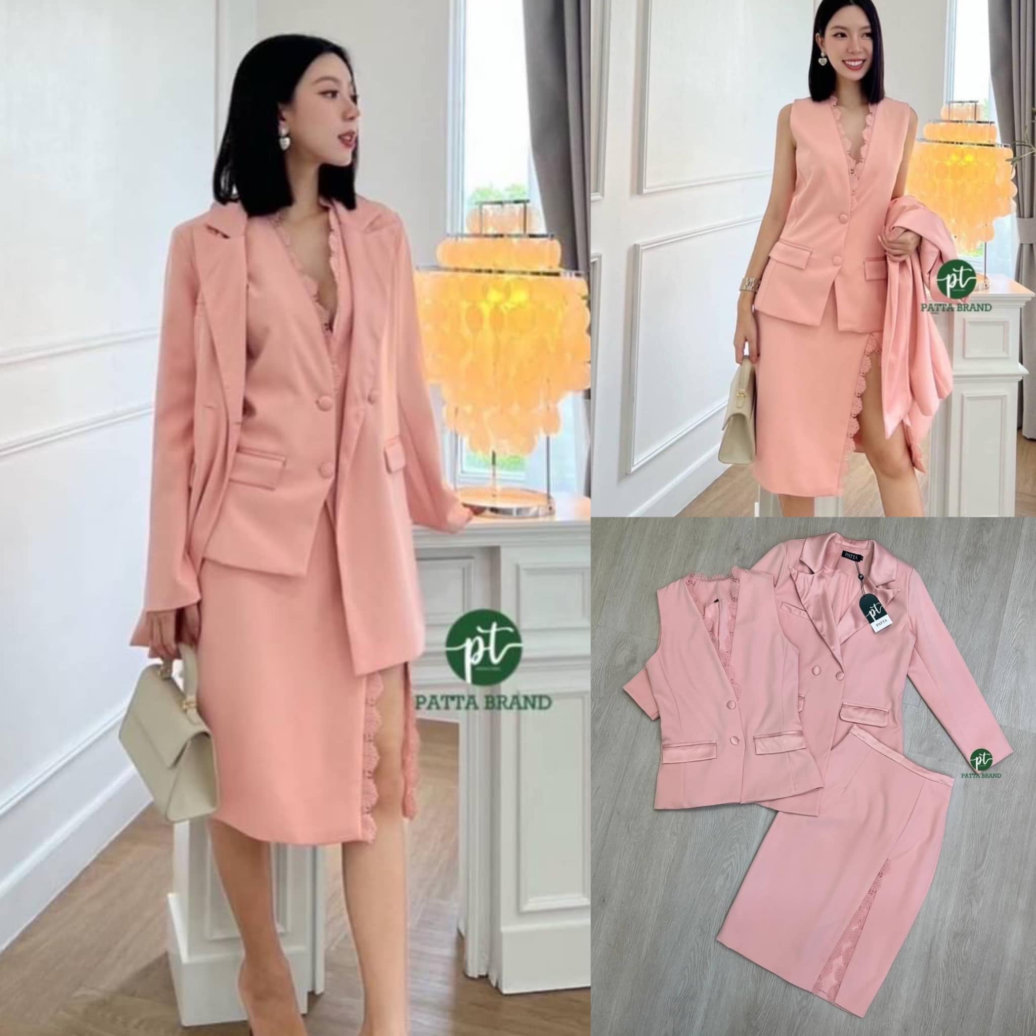 ชุดset3ชิ้น เสื้อคลุมแขนยาวคอปก ด้านหน้าแต่งกระดุมปั้มใช้งานได้จริง เย็บแต่ง ผ้ามันวาวคอปกและขอบกระเป๋า มีกระเป๋าใช้ งานได้จริง มาคู่กับเสื้อแขนกุดตัวใน. มาพร้อมกระโปรงสั้น . สินค้าคุณภาพ (พร้อมส่ง)