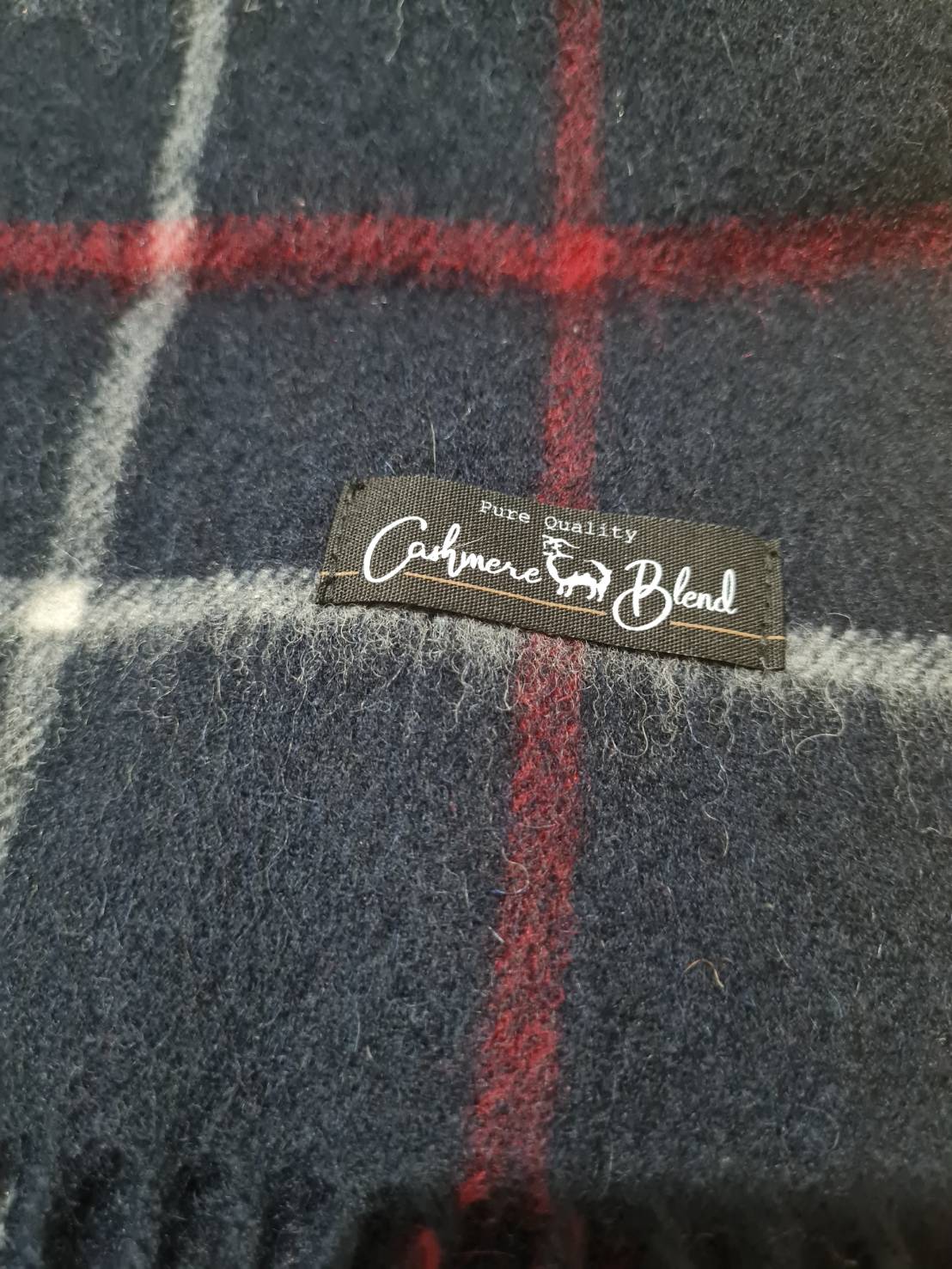 ผ้าพันคอ Cashmere+Wool (มือ1) ติดลบได้