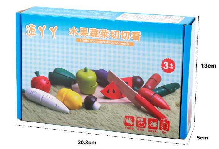ของเล่นไม้ ชุดหั่นผักและผลไม้ ของเล่นทำอาหาร สำหรับแม่ครัวตัวน้อย (รุ่น Original)