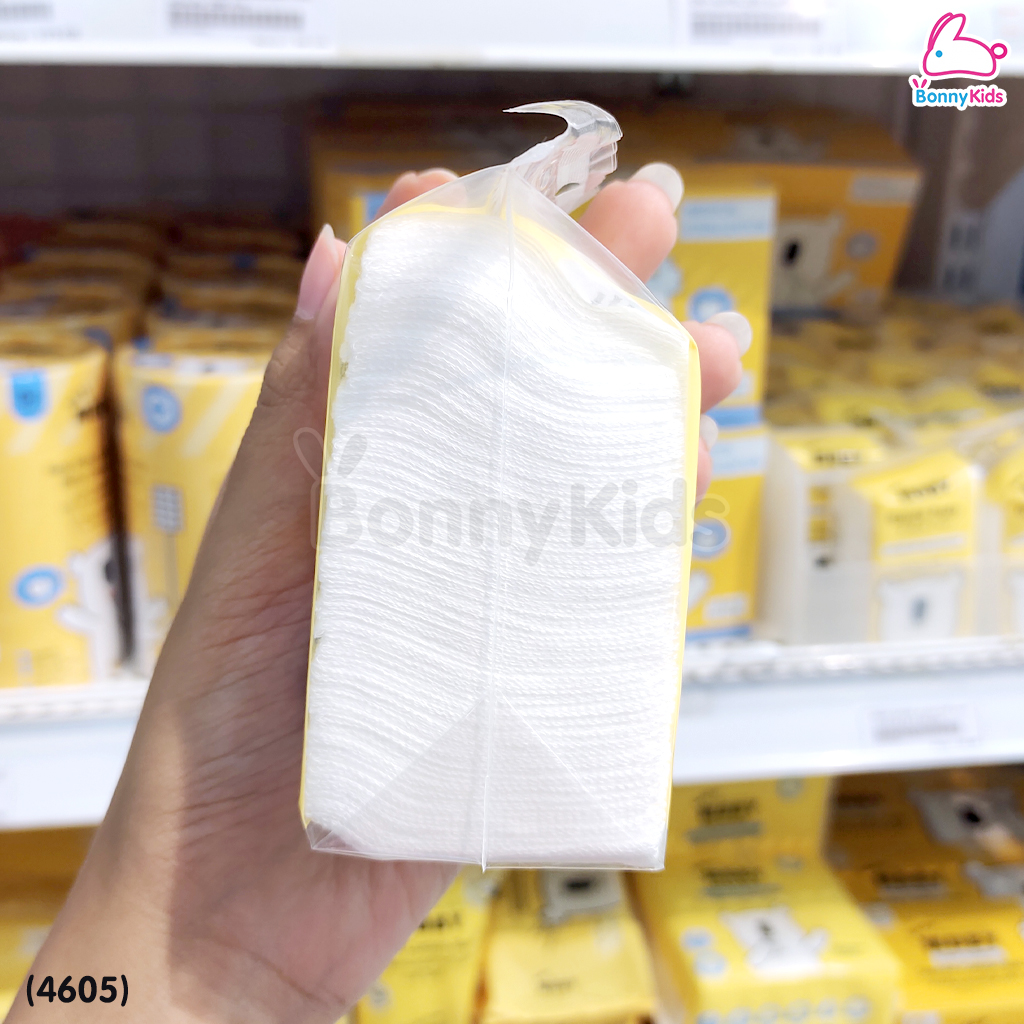 (4605) Baby Moby (เบบี้โมบี้) ผ้าก๊อซเช็ดฟัน ผ้าก๊อซเช็ดลิ้น ผ้าก๊อซสเตอไรส์ ขนาด 2x2 นิ้ว (ห่อ 50 แผ่น)
