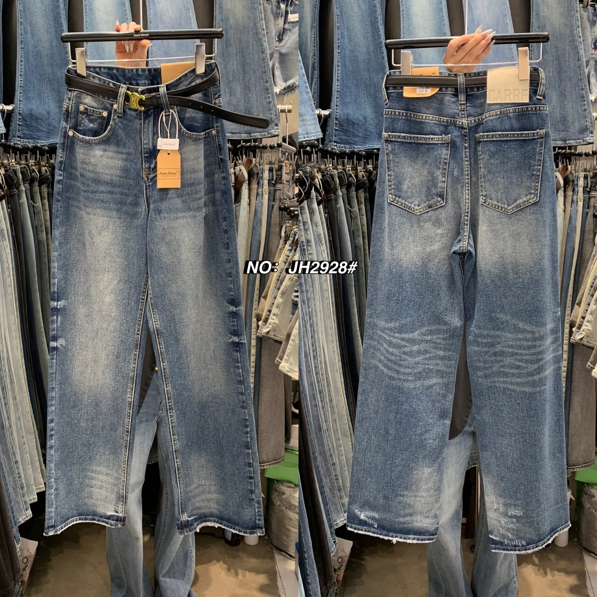 กางเกงทรงกระบอกที่แซปที่สุด งานปังที่สุด （ผ้าไม่ยืด) เพิ่มความสูงให้เมื่อสวมใส เอวสูงปรี๊ดปิดสะดือ ใส่สบาย : สินค้าคุณภาพ (พร้อมส่ง)