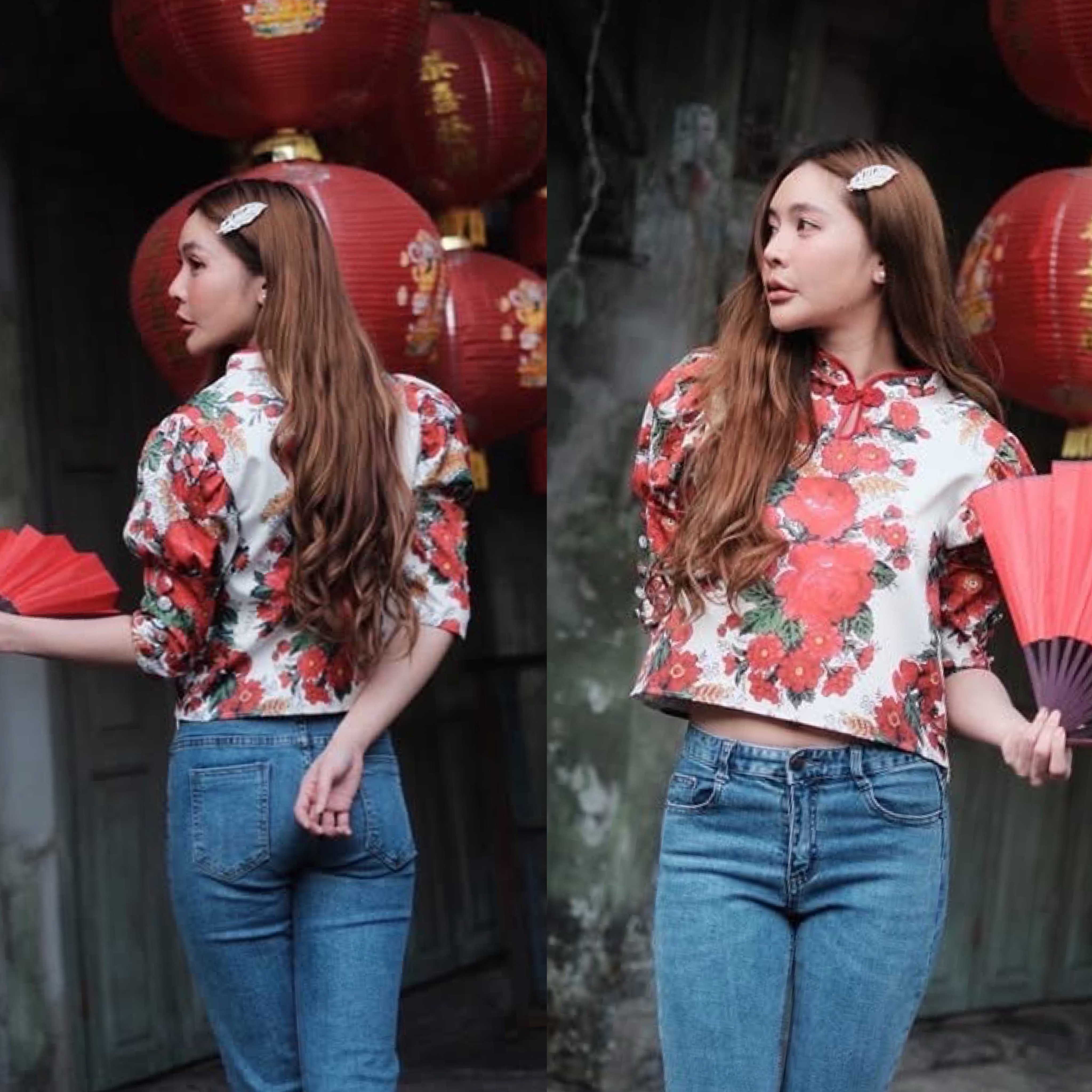 เสื้อคอจีนรุ่นนี้ ลายผ้าคือที่สุดของความน่ารัก ทรงเสื้อแขนพอง คอทำหยดน้ำติดกระดุม งานคือสวยมาก สวยทั้งสามลาย ใส่สบาย : สินค้าคุณภาพ (พร้อมส่ง)