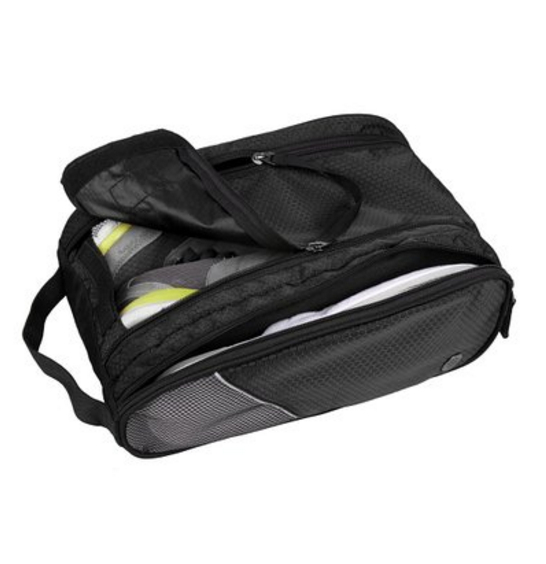 กระเป๋าใส่รองเท้ากันน้ำ สำหรับเดินทาง เล่นกีฬา ผลิตจากโพลีเอสเตอร์คุณภาพสูง เบา ทนทาน มีกระเป๋าซิปด้านข้าง