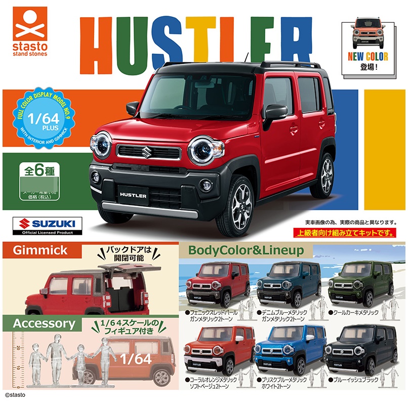 กาชาปองโมเดลรถซูซูกิฮัสท์เลอร์ PLUS Suzuki Hustler 1/64