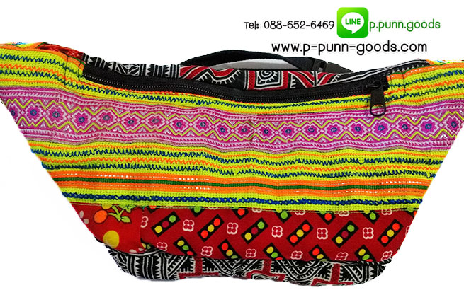 กระเป๋าคาดเอวชาวเขา (งานผ้าเก่า)