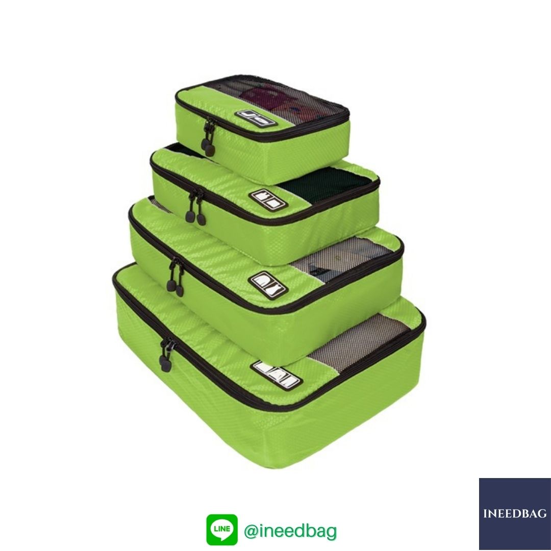 Bagsmart กระเป๋าจัดระเบียบเดินทาง 4 ใบต่อชุด ใส่เสื้อผ้า ชั้นใน ถุงเท้า เข็มขัด (ฺGreen) (Bagsmart Packing Cubes 4-Pcs Travel Organizer)